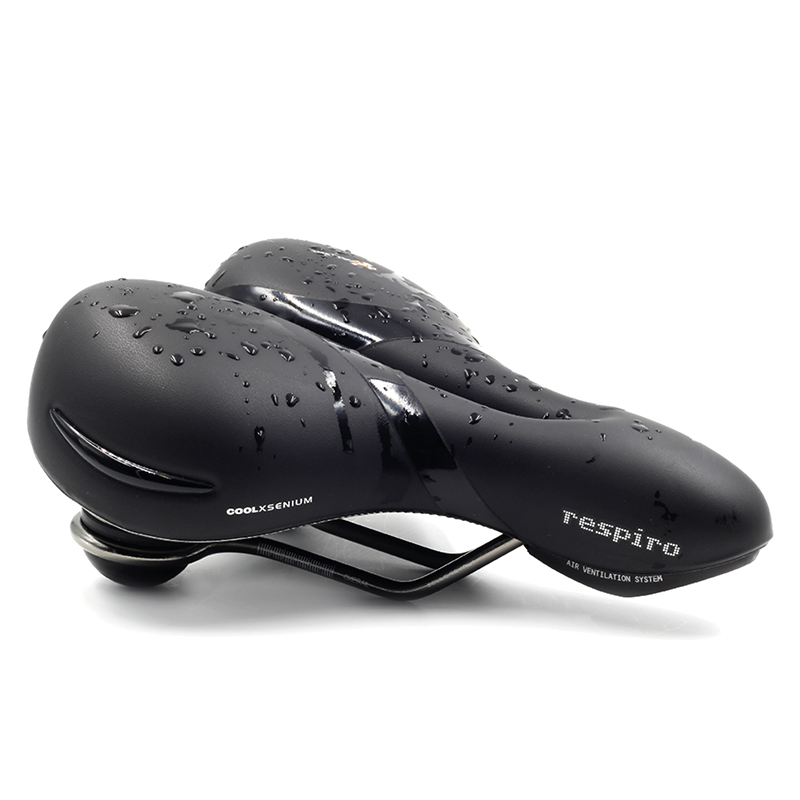Selle Royal Respiro Stracciatella Loisir Gel Confort Max Relaxed avec protection latérale et élastomère noir 256x227mm 771g - vue 8
