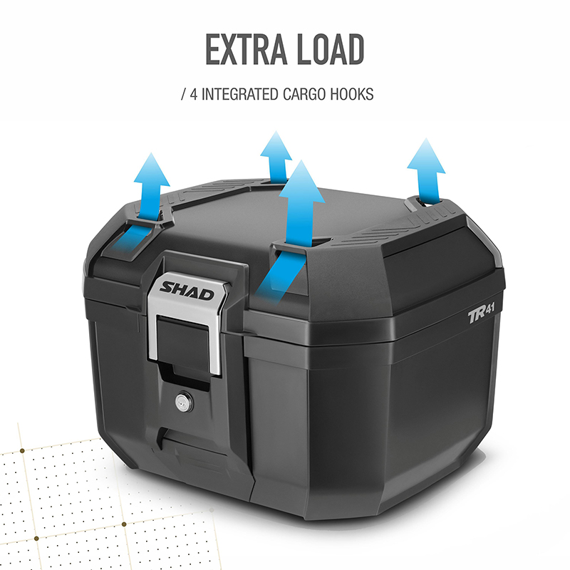 TOP CASE SHAD TR41 TERRA 41L NOIR - CAPACITE 2 CASQUES JET (Platine incluse) (D0TR41100) - vue 6