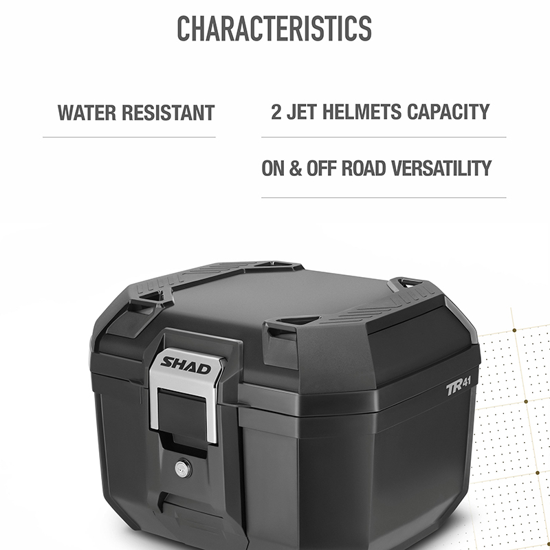 TOP CASE SHAD TR41 TERRA 41L NOIR - CAPACITE 2 CASQUES JET (Platine incluse) (D0TR41100) - vue 7