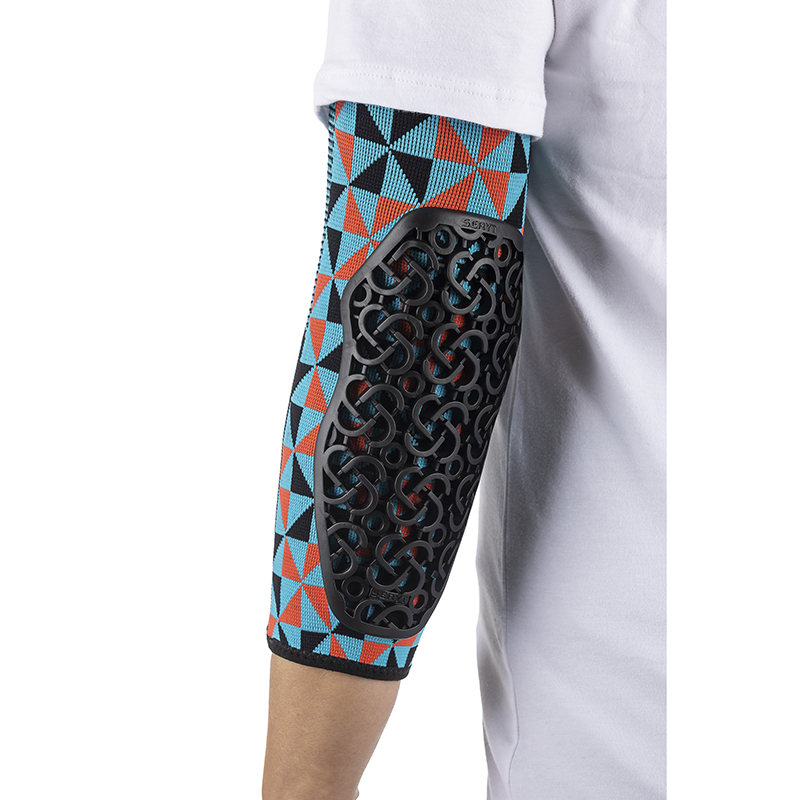 Protections coudières VTT SERYT Flow Arlecchino antibactérien antidérapant sans couture bleu clair-rouge M (paire) - vue 3