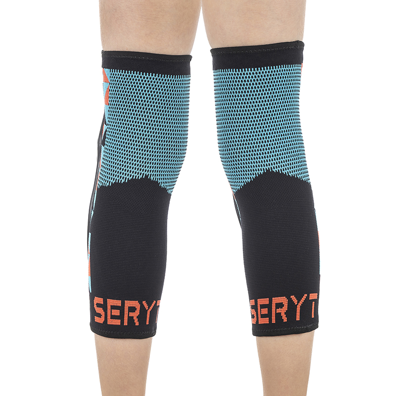 Genouillères VTT SERYT Junior Flow Arlequin antibactérien antidérapant sans couture bleu-vert L-XL - vue 4