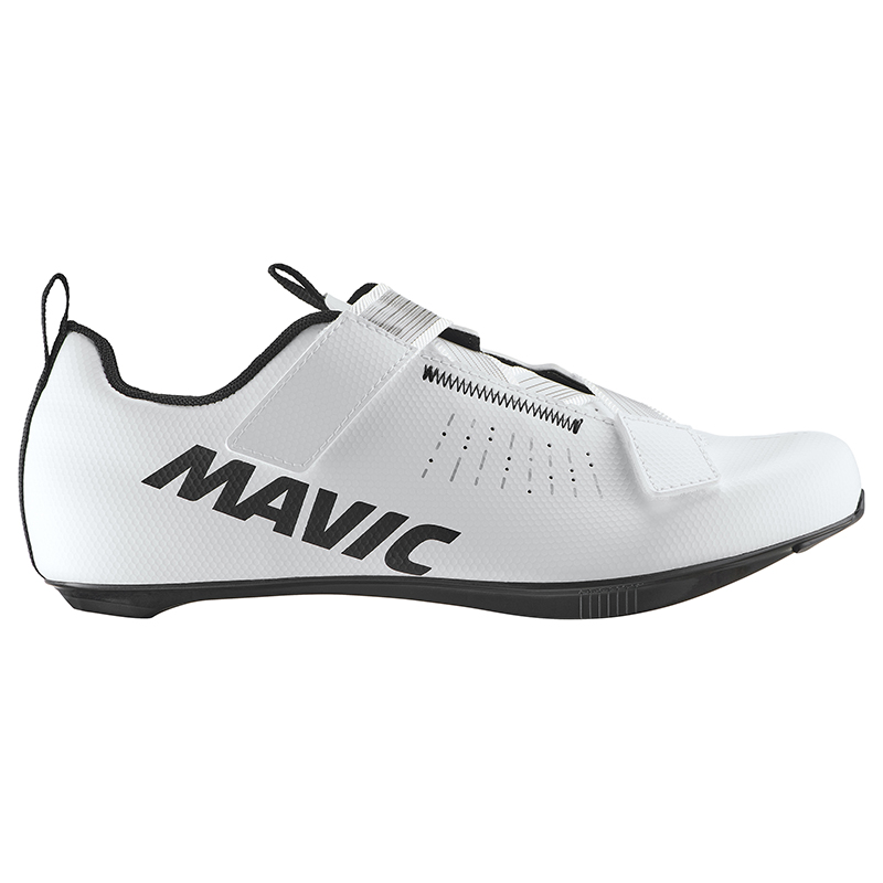 CHAUSSURE ROUTE MAVIC AKSIUM STRAP BLANC 42 2-3 SERRAGE VELCRO FIXATION 3 POINTS COMPATIBLE LOOK-SHIMANO (PAIRE)