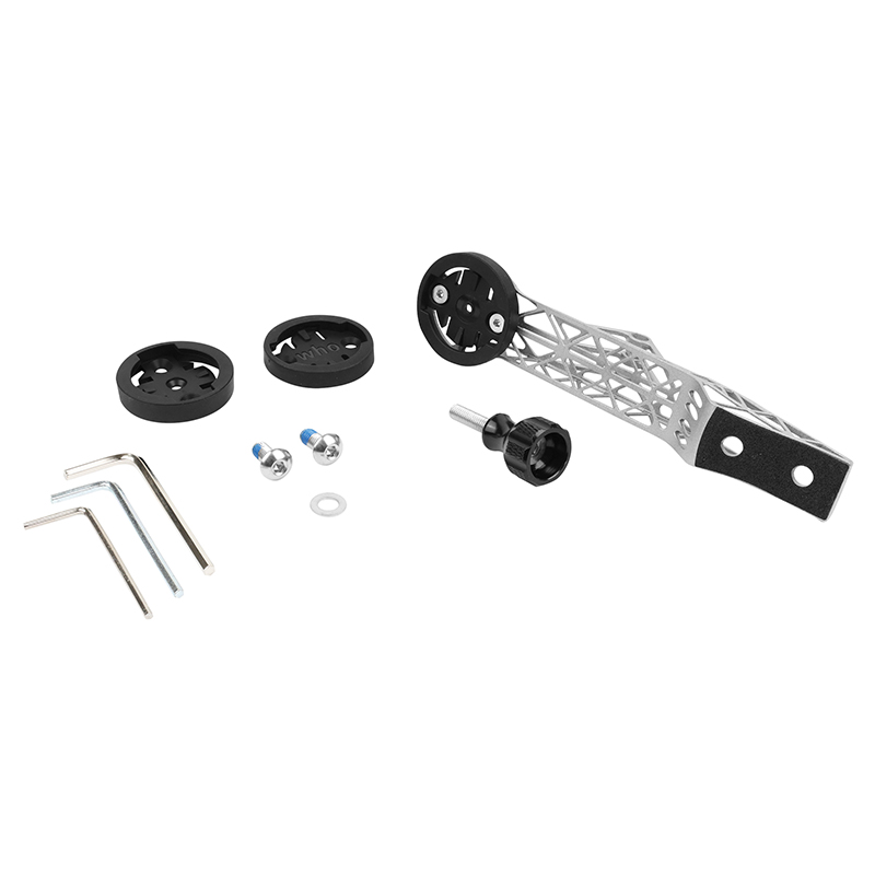Support GPS - compteur - eclairage 3D titane fixation pour cintre combo giant cadex aero race compatible garmin 1050 17.9G (livre avec support garmin, bryton, wahoo) -Newton - vue 3
