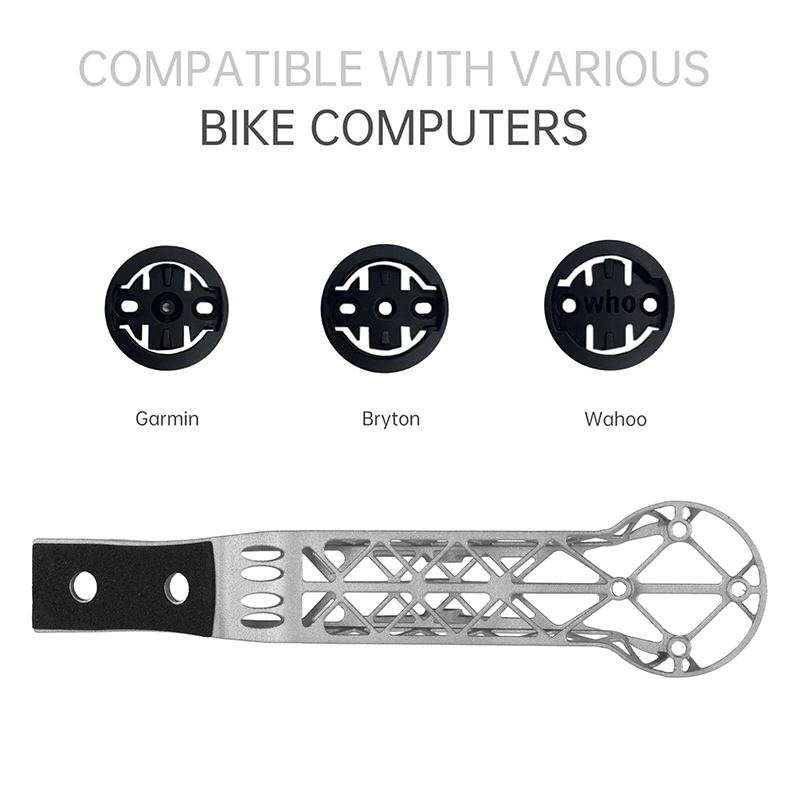 Support GPS - compteur - eclairage 3D titane fixation pour cintre combo giant cadex aero race compatible garmin 1050 17.9G (livre avec support garmin, bryton, wahoo) -Newton - vue 4