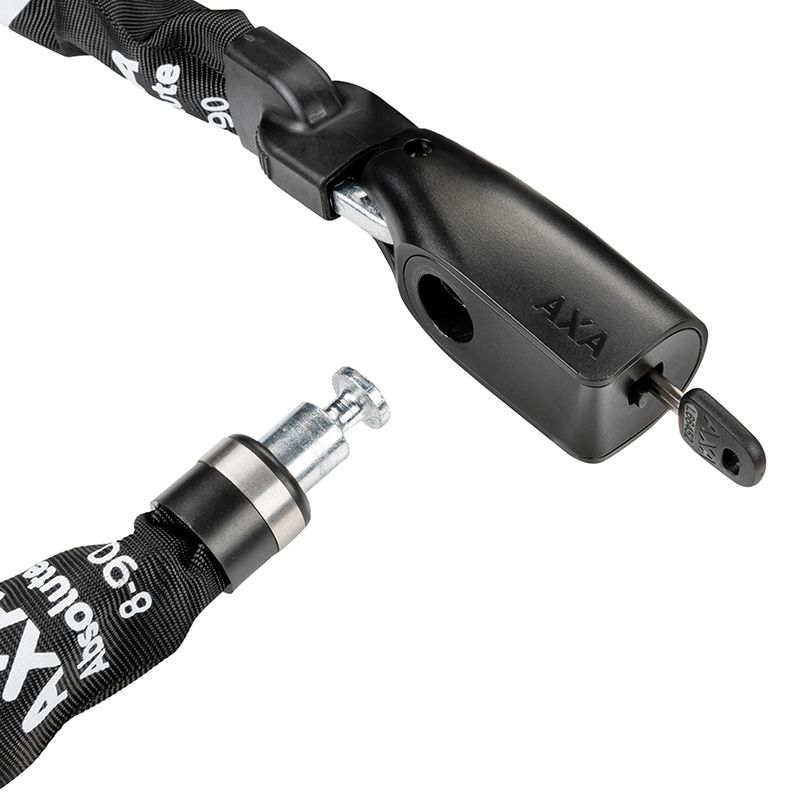 Antivol velo chaine a cle Axa absolute diam 8 MM L0.90M noir - niveau protection eleve pour velo electrique - securite niveau 9-15 - vue 3