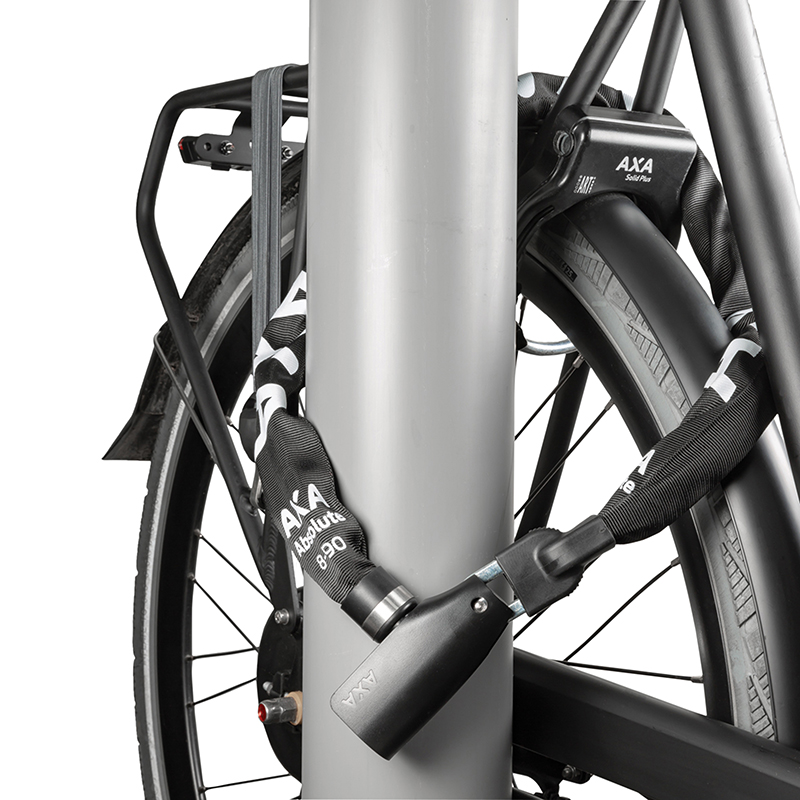 Antivol velo chaine a cle Axa absolute diam 8 MM L0.90M noir - niveau protection eleve pour velo electrique - securite niveau 9-15 - vue 5