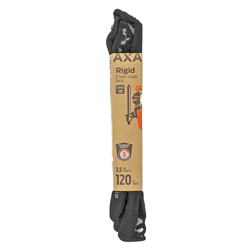 Antivol vélo chaîne à combinaison AXA Rigid Ø3,5 mm L1,20 m noir niveau 3-15 - vue 3