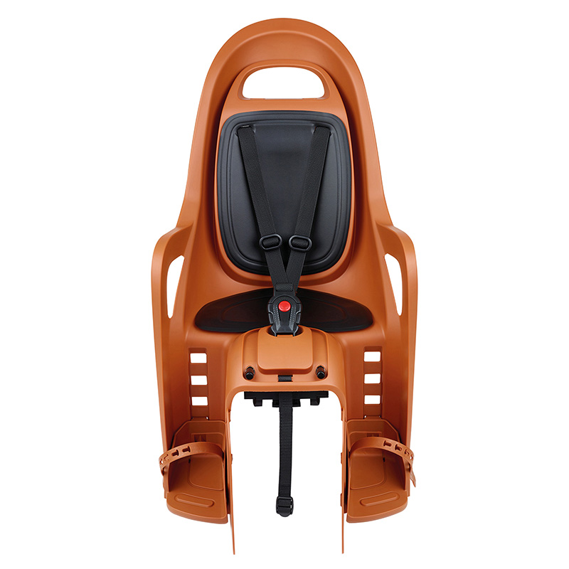 Porte bebe-siege enfant arriere Polisport a fixer sur porte bagage fixation etau groovy maxi mik HD marron coussin noir (9 a 22KGS) homologue en 14344 compatible systeme " mik HD " uniquement - vue 2