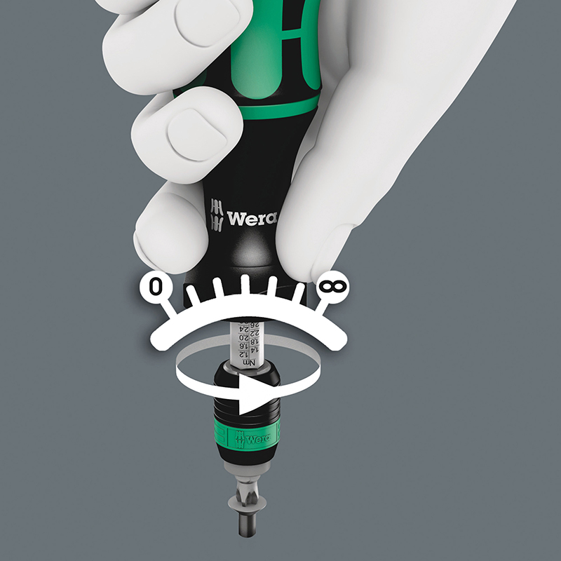 Tournevis porte-embout dynamométrique Wera 7441 1-4 Nm noir-vert - vue 6