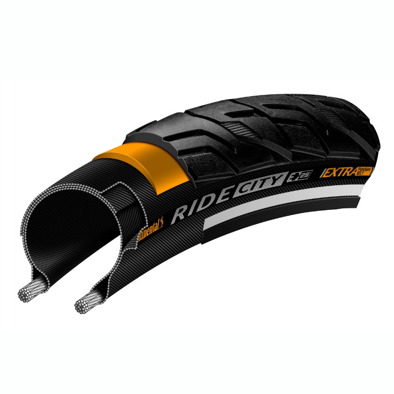 Pneu VTT urbain Continental Cityride 26 x 1.75 noir TR flanc réflex - vue 2