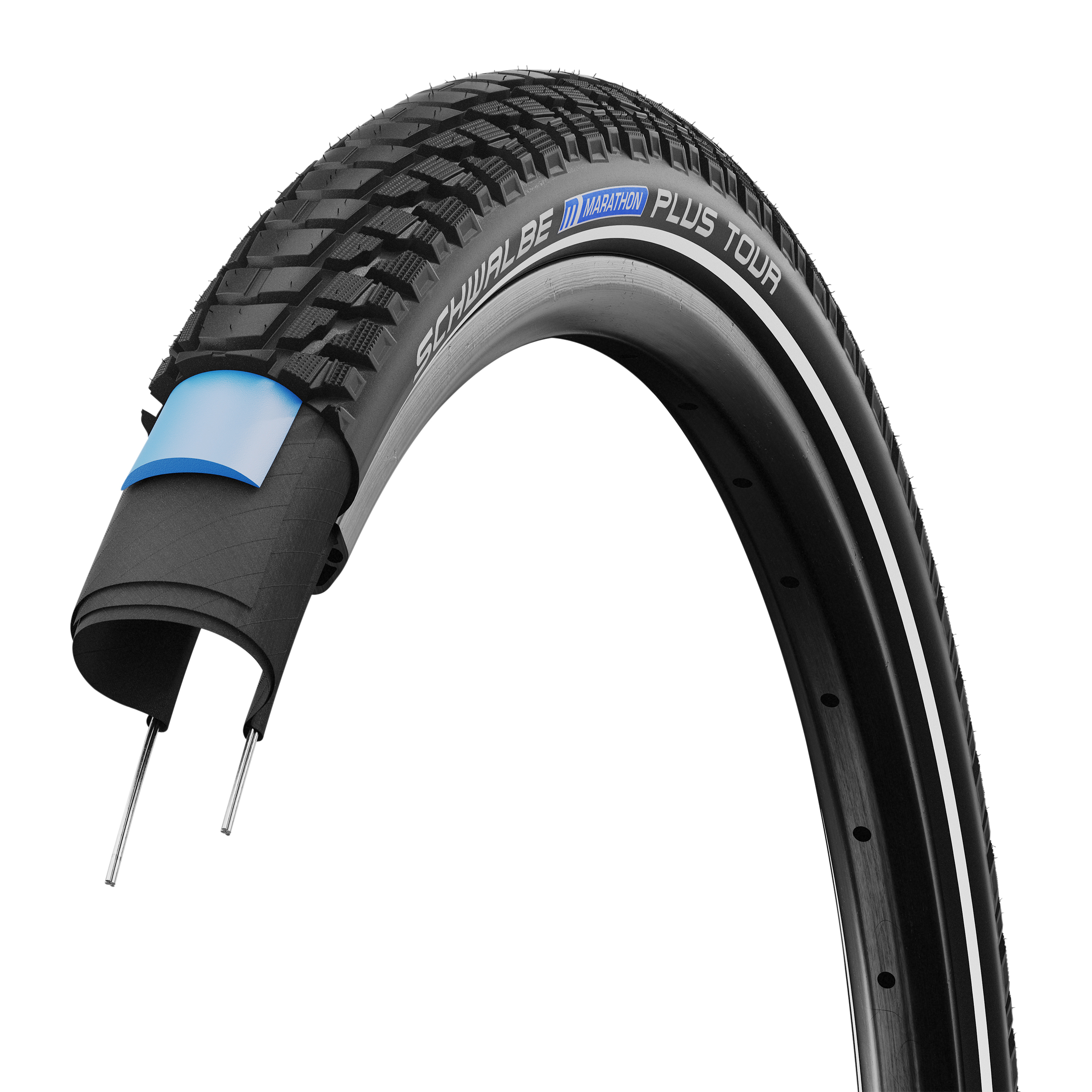 Pneu VTC Schwalbe Marathon Plus Tour 700 x 47 noir TR renfort 5 mm flanc réflex homologué VAE E50 - vue 3