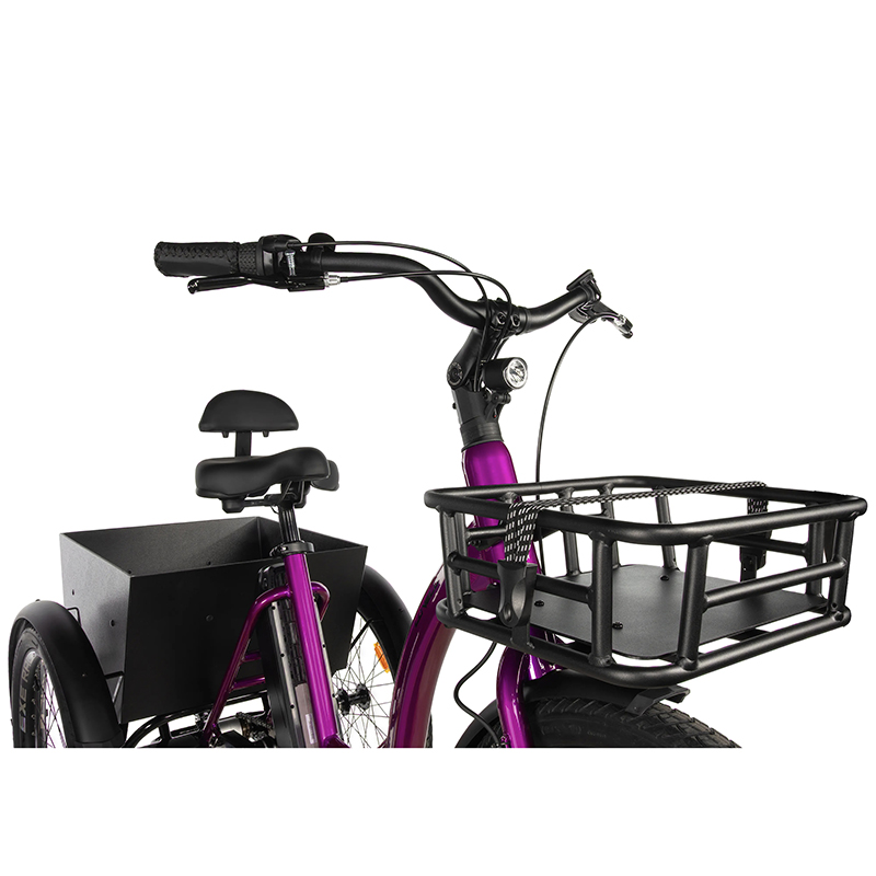 Tricycle electrique-vae city Leader Fox 24" lovelo 2025 mixte violet brillant 3V shimano nexus moteur roue av bafang 36V 45NM batterie 16,7AH (avec differentiel) - vue 5
