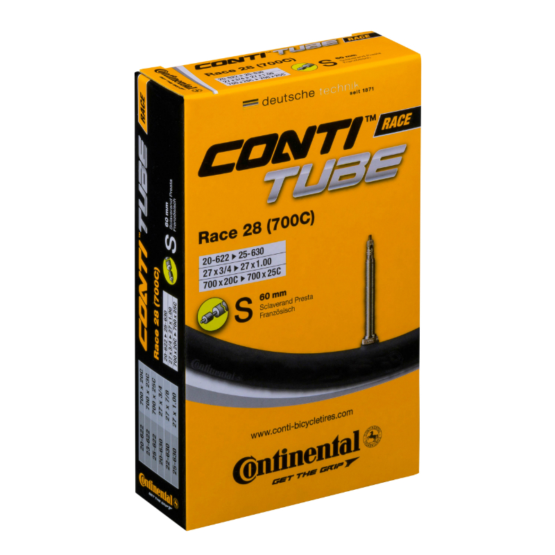 Chambre à air vélo 700 x 20-25 Continental valve Presta obus démontable 60 mm