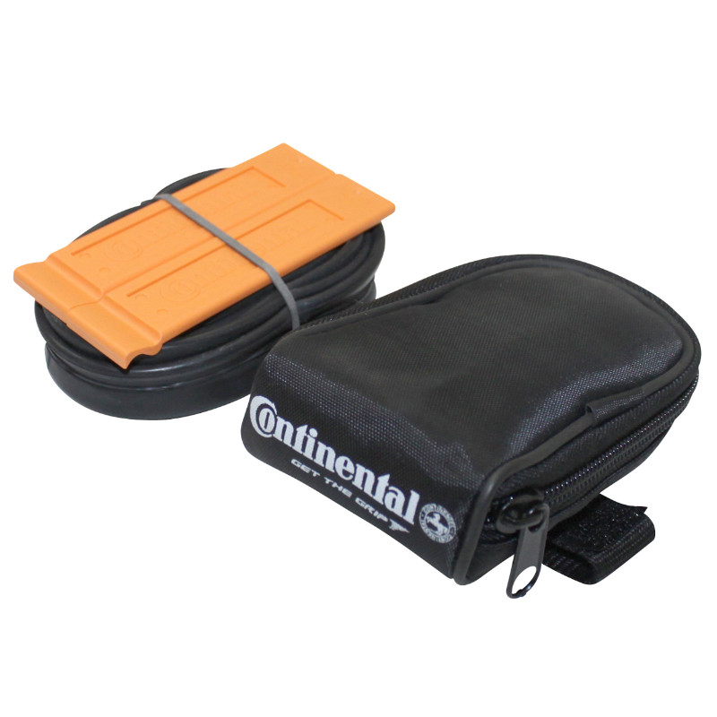 Sacoche de selle vélo Continental route avec chambre à air 700C Presta + 2 démonte-pneus course