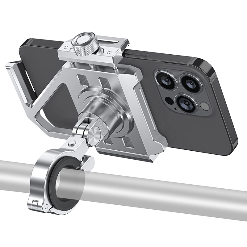 Support smartphone Rixus orientable 360° pour téléphone 68-112 mm aluminium fixation collier cintre 22 mm - RXBH17 - vue 2
