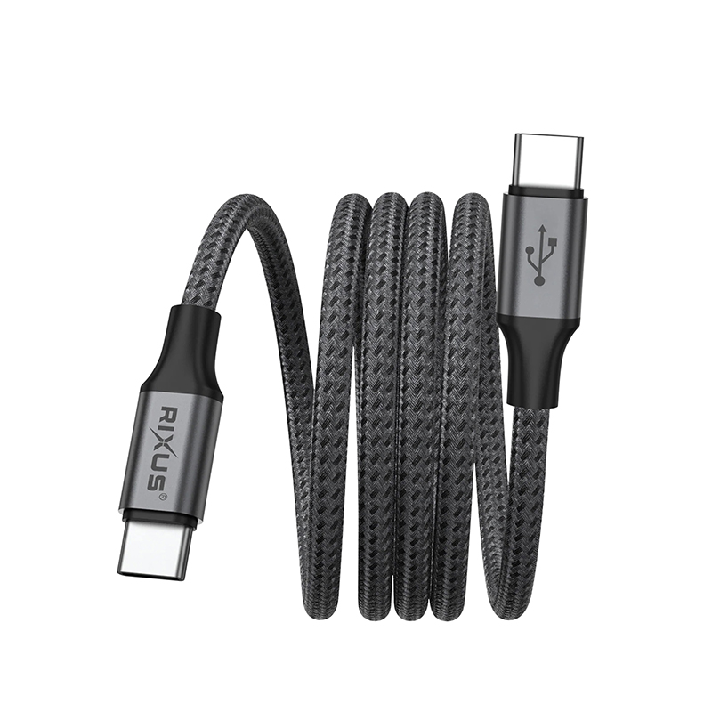 Cable de chargement usb-c rixus magnetique noir 1M 60W (vendu a l'unite) -RXUC66C - vue 2