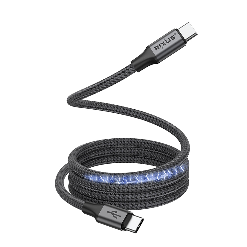 Cable de chargement usb-c rixus magnetique noir 1M 60W (vendu a l'unite) -RXUC66C - vue 3