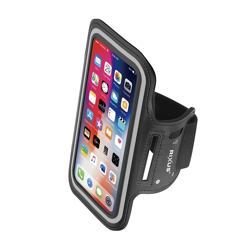 Etui-pochette-brassard pour smartphone-telephone rixus sport XL ultra resistant noir fixation velcro (vendu a l'unite) -RXSP02 - vue 2