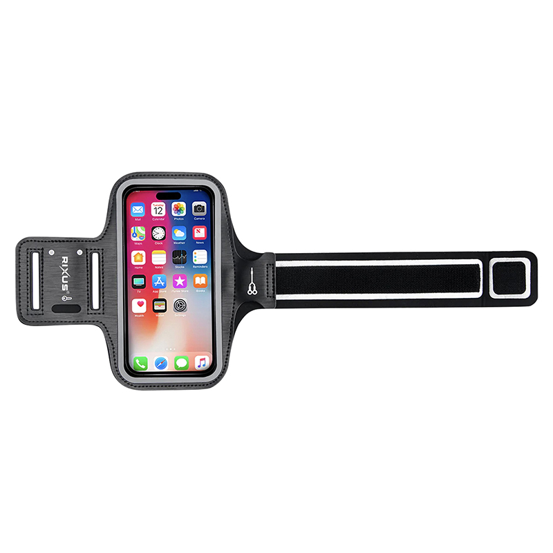 Etui-pochette-brassard pour smartphone-telephone rixus sport XL ultra resistant noir fixation velcro (vendu a l'unite) -RXSP02 - vue 3