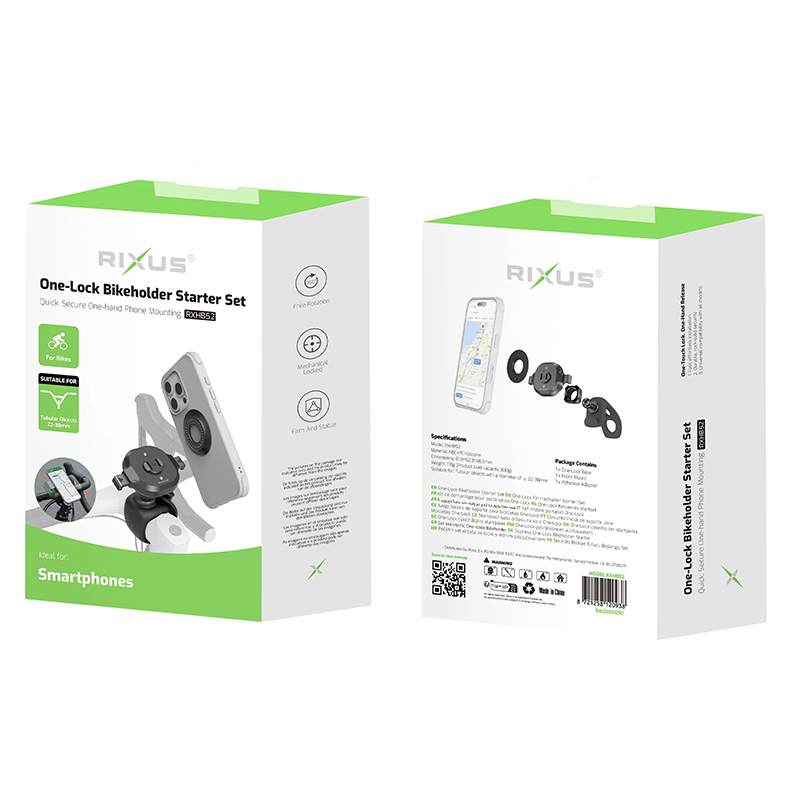 Support smartphone Rixus One-Lock Starter Set fixation potence par sangle RXHB52 - vue 4