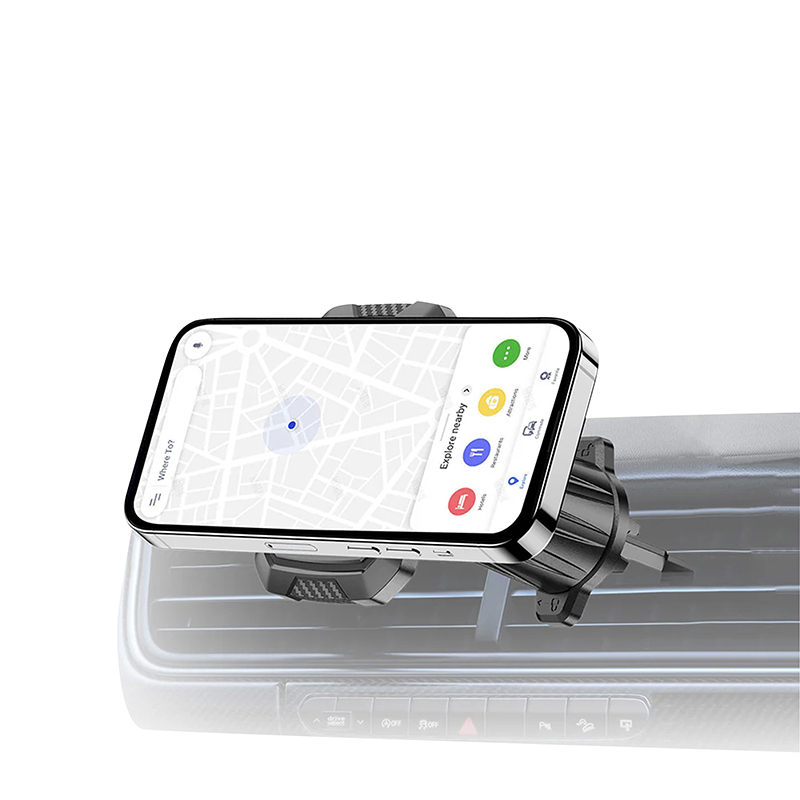Support smartphone Rixus universel rectangle magnétique rotation 360° gris fixation grille ventilation voiture RXHM61 - vue 2