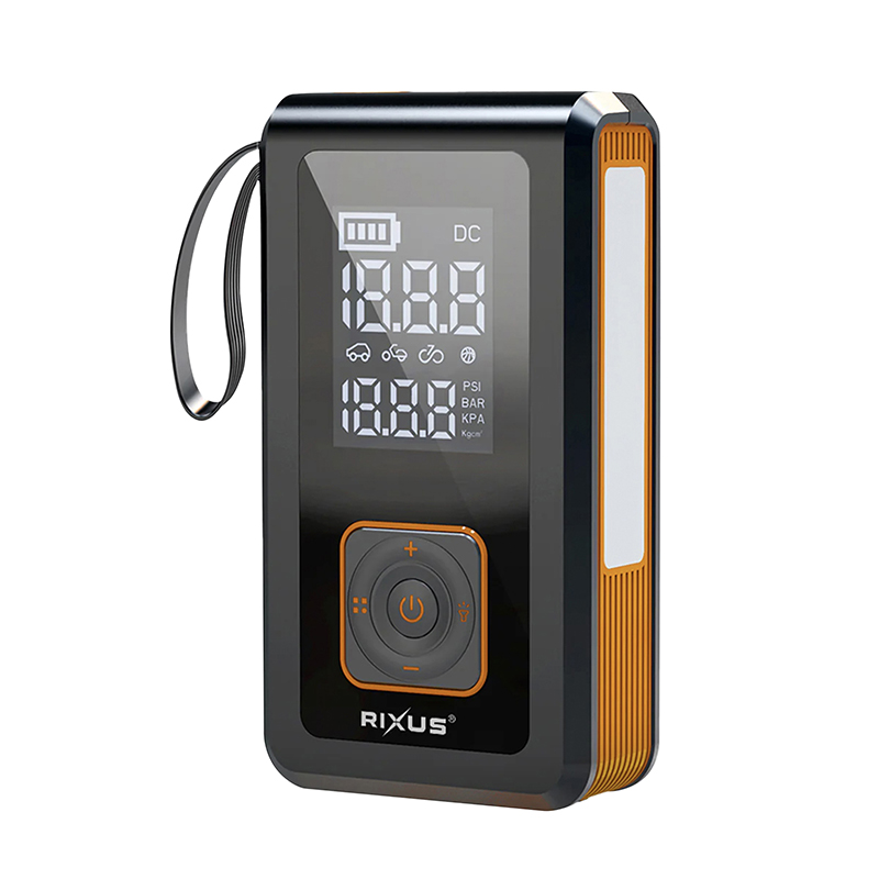 Mini compresseur air-démarreur batterie Rixus 4 en 1 8000 mAh 5V2A noir avec écran numérique 24L/min max 10,3 bar RXAP05 - vue 3