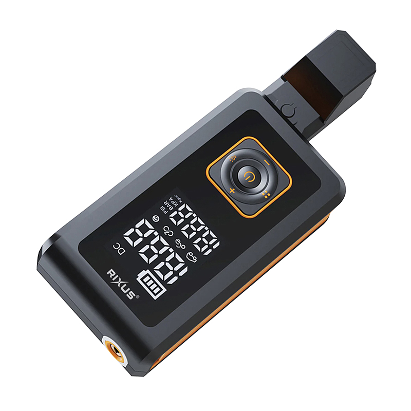 Mini compresseur air-démarreur batterie Rixus 4 en 1 8000 mAh 5V2A noir avec écran numérique 24L/min max 10,3 bar RXAP05 - vue 4