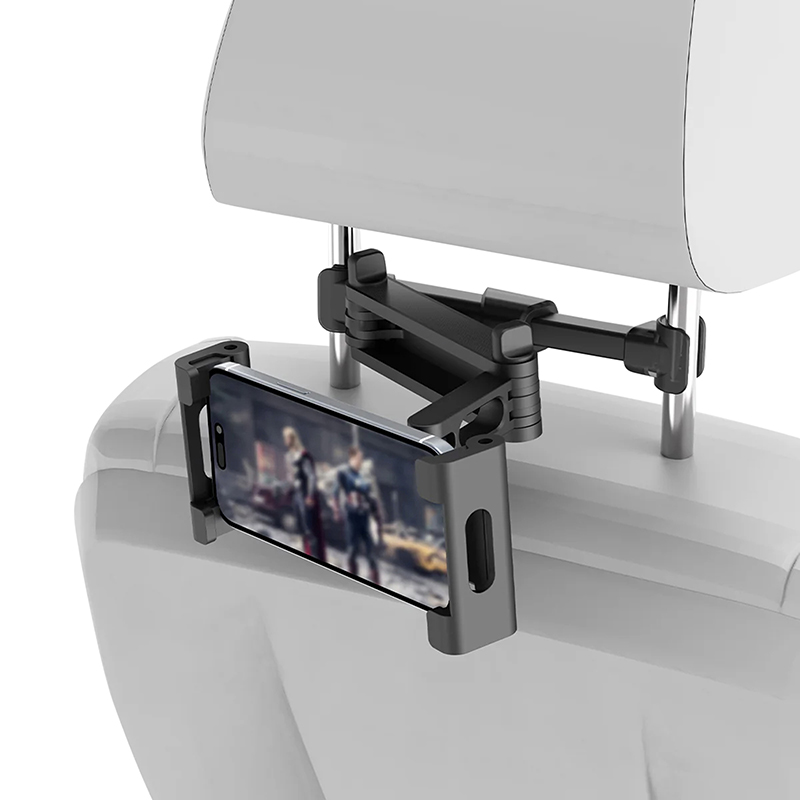 Support tablette rixus a bras telescopique noir fixation appui-tete pour passager arriere voiture (vendu a l'unite) -RXHW12 - vue 3