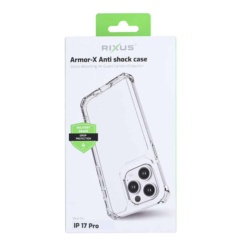 Coque smartphone Rixus Armor-X anti-choc pour Apple iPhone 17 Pro transparent - vue 3
