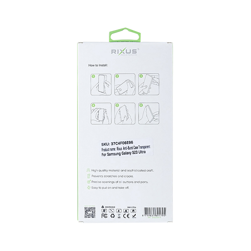 Coque smartphone Rixus intégrale anti-choc pour Samsung Galaxy S23 Ultra transparent - vue 4