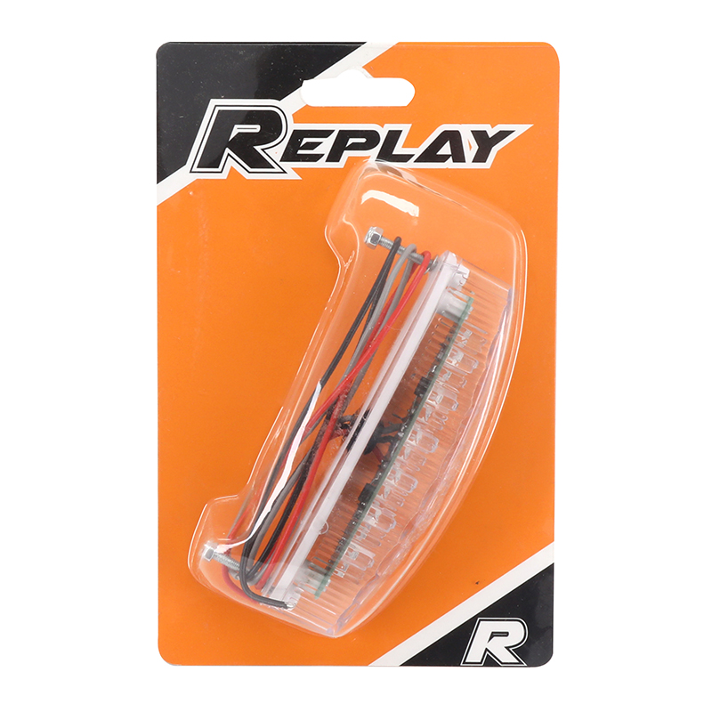 Feu arrière universel Replay à LEDs ovale transparent avec stop - vue 4