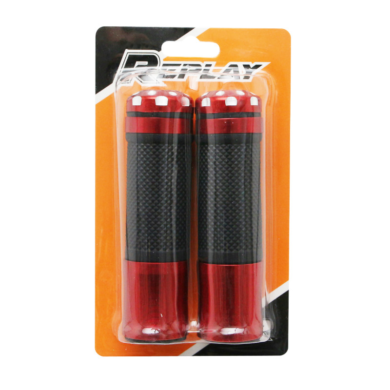 Revêtement de poignée AVOC moto on road R375 rouge closed end 130 mm (paire) - vue 2