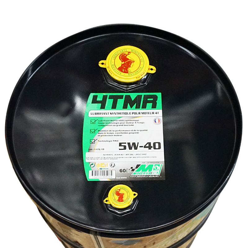 Huile moteur MINERVA OIL 4 temps synthèse 5W40 API SN JASO MA2 60 L - vue 2