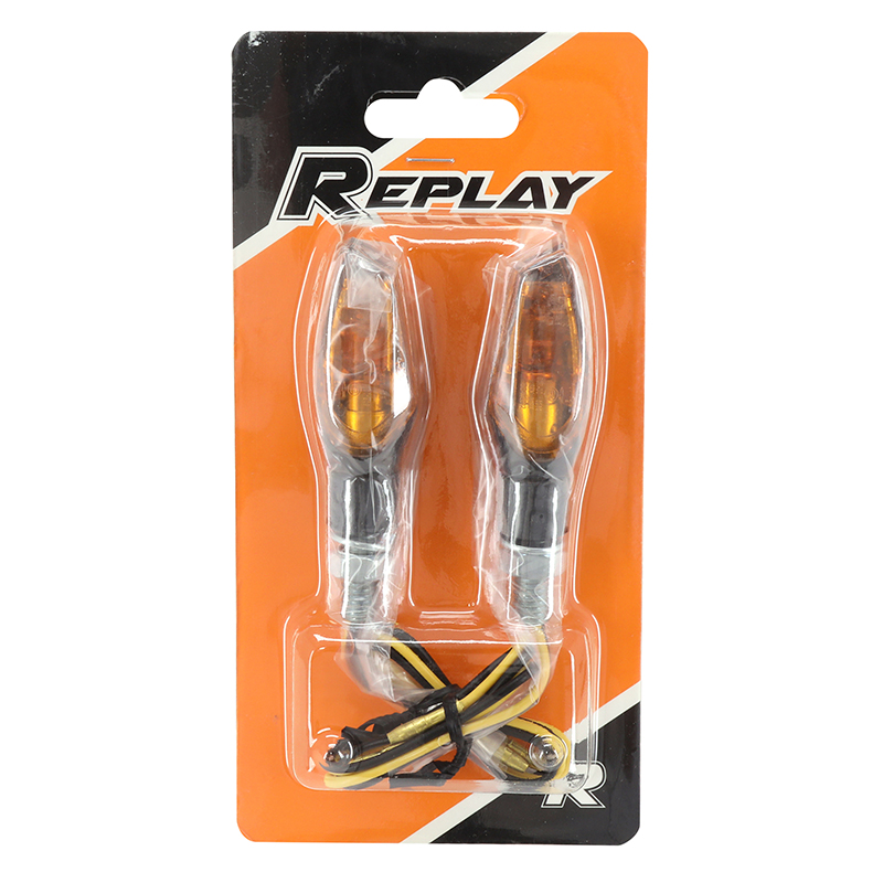 Clignotant universel Replay Xrun 2 à ampoule BAU9S orange-noir (L 59 mm - H 20 mm - l 22 mm) homologué CE (paire) - vue 3