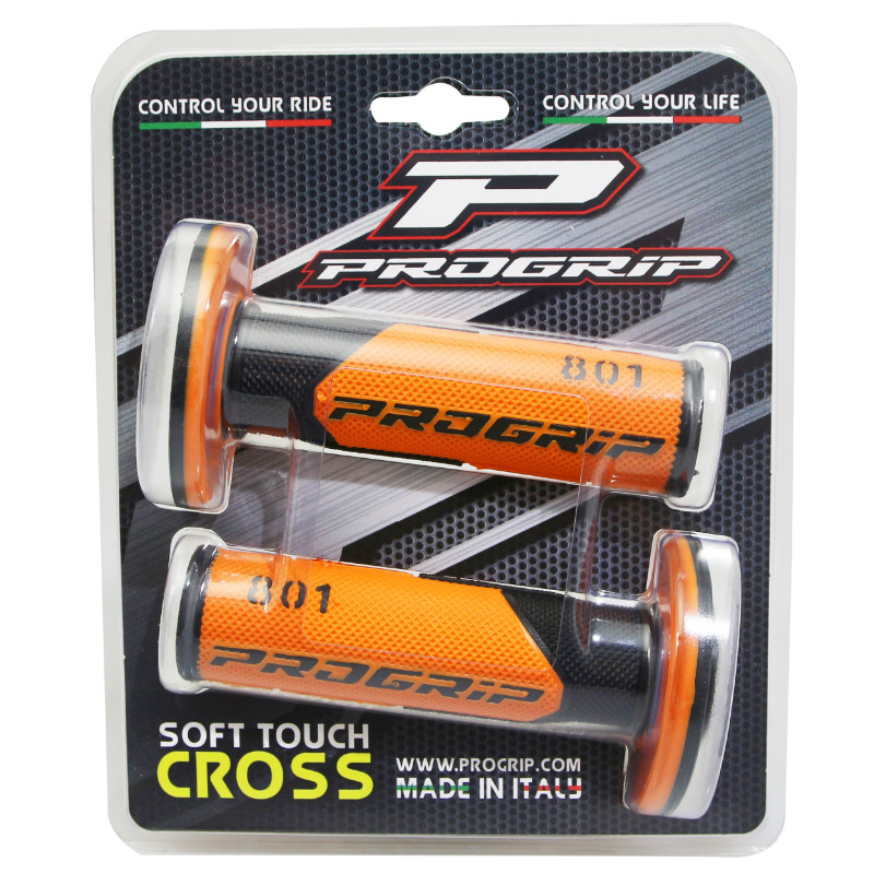 Revêtement de poignée Progrip 801 double densité noir-orange 115 mm (paire) - vue 2