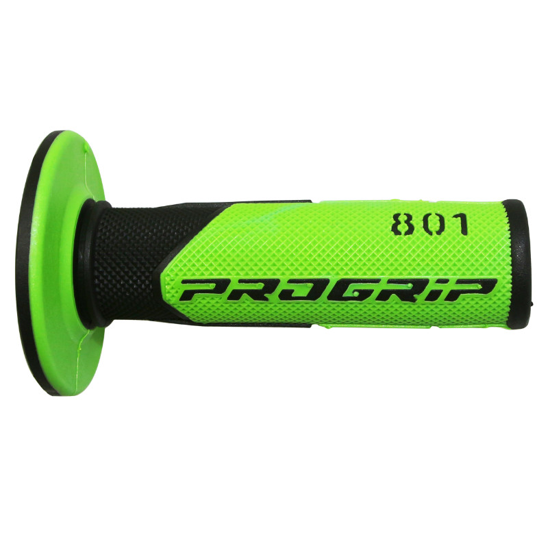 Revêtement de poignée Progrip 801 double densité noir-vert closed end 115 mm (paire) - vue 3