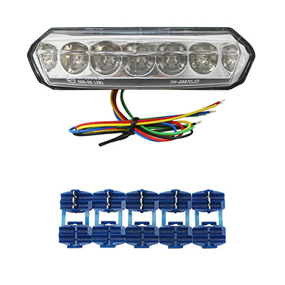 Feu arrière 50 à boîte adaptable Derbi 50 Senda DRD, X-Race, X-Treme - Gilera 50 SMT, RCR transparent à LED avec clignotants (entraxe 112 mm) homologué CE - vue 2