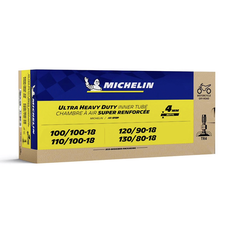 Chambre a air 18'' 100-100-18 a 130-80-18 Michelin 18UHD valve TR4 (ultra renforcee) (cross)