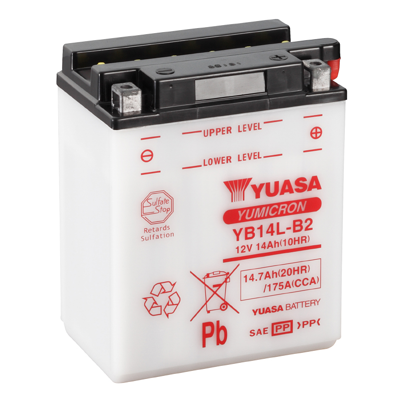 Batterie 12V 14 ah YB14L-B2 Yuasa yumicron conventionnelle avec entretien (lg134xl89xh166mm)