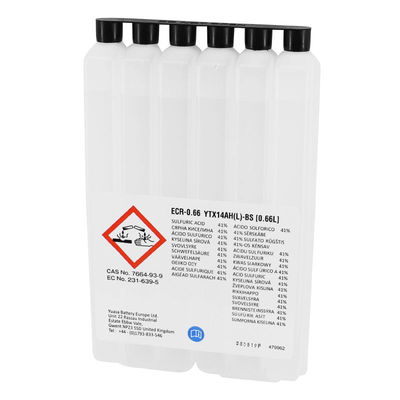 Batterie 12V 12 ah YTX14AH-BS Yuasa MF sans entretien haute performance avec pack acide (lg134xl89xh166mm) - vue 3