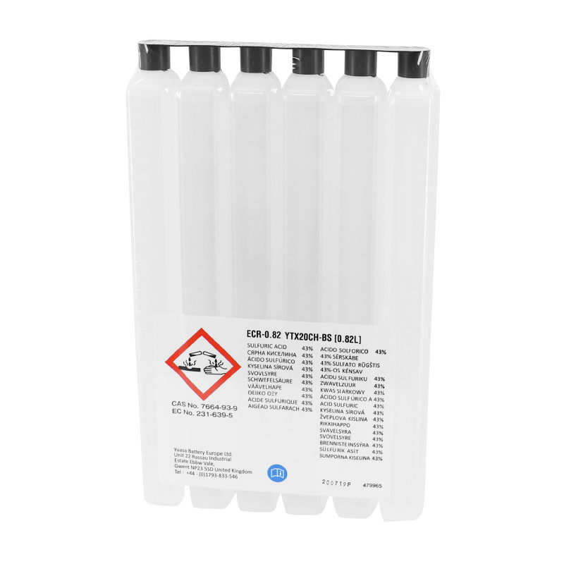 Batterie 12V 18 ah YTX20CH-BS Yuasa MF sans entretien haute performance avec pack acide (lg150xl87xh161mm) - vue 3