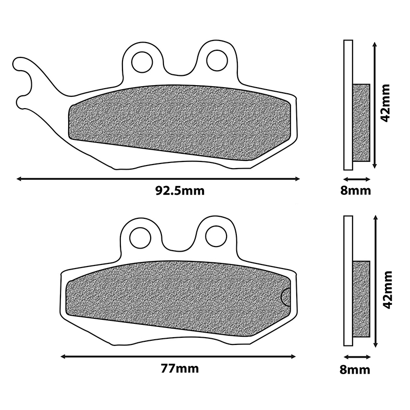 Plaquette de frein Newfren FD0195BE organique avant Aprilia RS 50 / Beta RR 50 / Derbi Senda DRD / Yamaha DT X 50 - vue 2