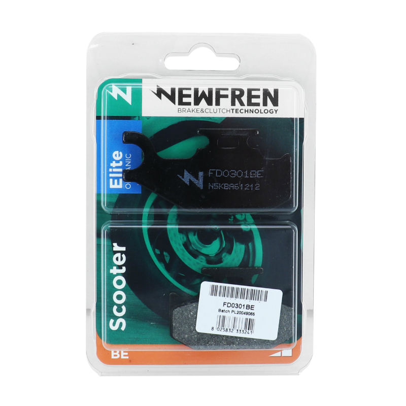 Plaquette de frein Newfren pour suzuki 125 burgman 2007+ ar, 125 sixteen 2008+2011 ar (l 82MM-62MM - h 41MM - p 9.5MM) (FD0301BE) (elite organique) - vue 3