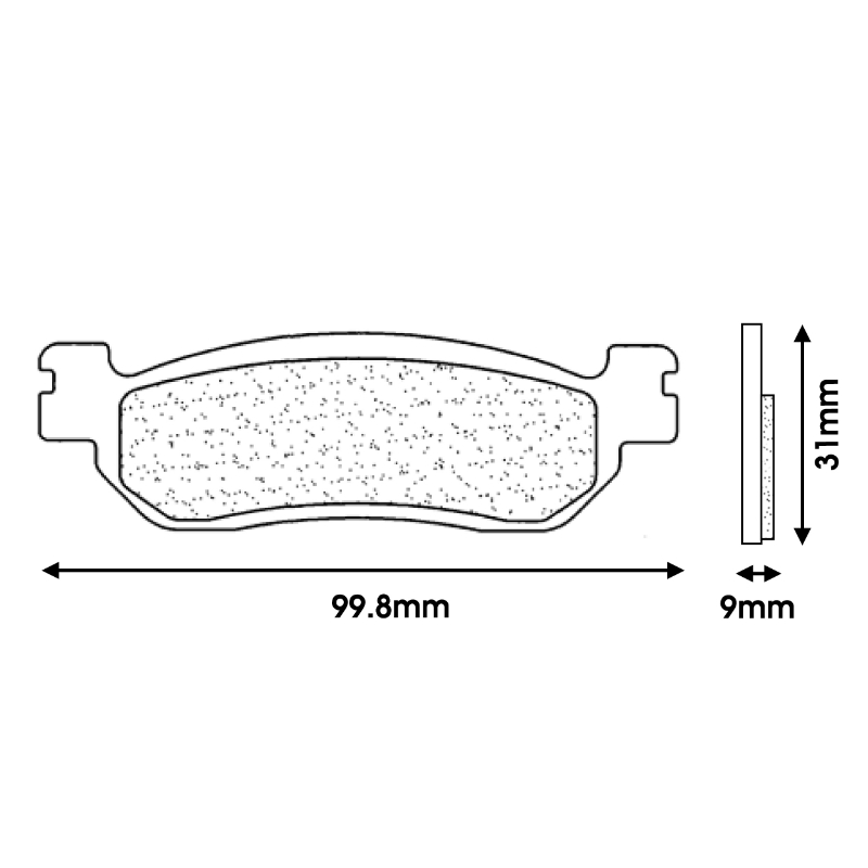 Plaquette de frein CL Brakes Yamaha 250 XMAX arrière - MBK 250 Cityliner arrière (1 jeu de 2 plaquettes) - vue 2