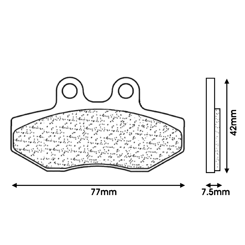 Plaquette de frein CL Brakes Yamaha 125 Cygnus X - MBK 125 Flame X - Gilera 125 Runner 1997-1999 avant (3069 MSC) - vue 2