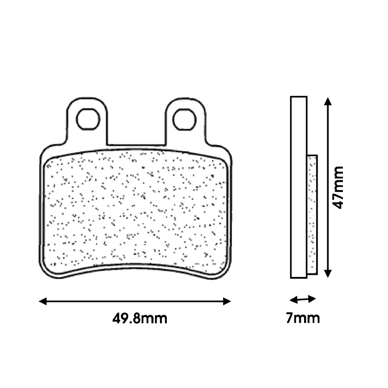 Plaquette de frein CL Brakes MBK 50 X-Limit 2004+ AR - Yamaha 50 DTR 2004+ AR - Beta 50 RR 2012+ AV (1 jeu de 2 plaquettes) (3063 SC) - vue 2