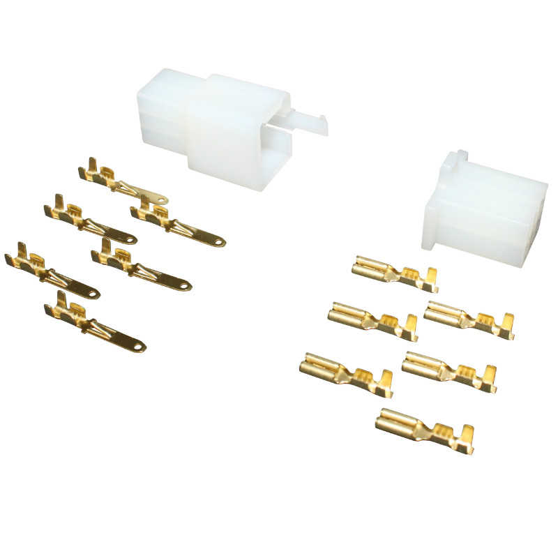 Connecteur électrique plastique 6 fiches P2R (6 cosses plates mâles + 6 cosses plates femelles)