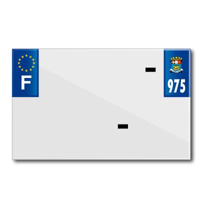 Bande plaque moto 210X130 pour PVC vierge dep.975-EURO (vendu a l'unite)