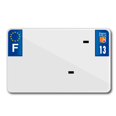 Plaque immatriculation moto Tiflex aluminium préperçée 210x130 département 13 vierge (lot de 10)