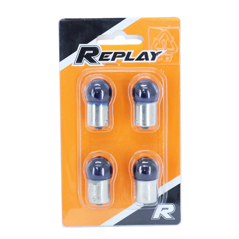 Ampoule standard 12V 10W culot BA15S R10W clignotant bleu REPLAY (lot de 4) - vue 3